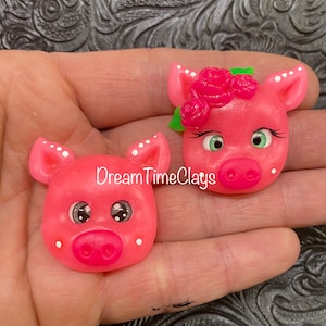 Pig Face Clay Bow Center Embellishment (your choice)