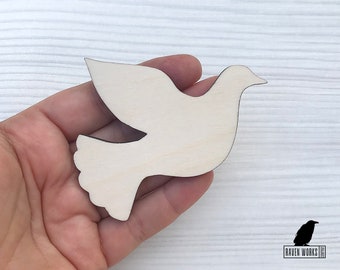 10 x WOODEN Pigeon Dove NEW Unpainted Shapes Gift Tags Blank Craft Decoration 