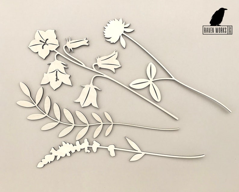 Wooden Flower Bouquet Laser Cut Flowers Wooden Flowers Etsy