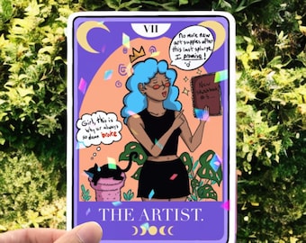 Holographic The Artist Sticker, Tarot Sticker, Tarot Card, Witchy Sticker, Water Bottle Sticker, Laptop Decal, Tumbler Decal
