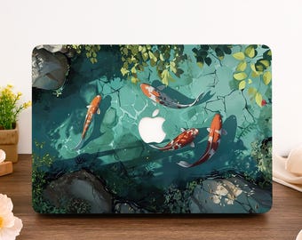 Etui na MacBooka z motywem ryby Koi, pasujące do MacBooka Air 13/15, MacBooka Pro 11/12/13/14/16, MacBooka 13' M1 M2 M3 A3114, A2681, A2337, estetyczne, 2024/2022