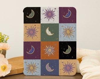 Moon and Sun Mosaic Square iPad Case,iPad Air 6/7 iPad 10 10.9" 2022 iPad Pro 13'' 12.9" 11" 10.9" 10.2" 9.7 inch iPad mini 6 iPad A16 Case