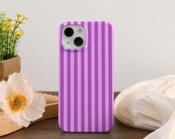 Color Striped iPhone Case For iPhone 17 16 15 14 13 Pro Max Plus Mini iPhone 13 12 11 X XS XR SE Retro Lavender Aesthetic Lines iPhone Cover