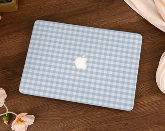 Étui de protection bleu à carreaux vichy pour MacBook Air 13/11/15, Macbook Pro 13/14/15/16 pouces M2 M3 M4 M5 Neo A18, housse pour ordinateur portable Mac