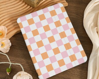 Neutral Checkerboard iPad Case, iPad Air 4/5 iPad 10 10.9" 2022 iPad Pro 12.9" 11" 10.9" 10.2" 9.7 inch iPad mini 7 Case iPad 2024 Cover
