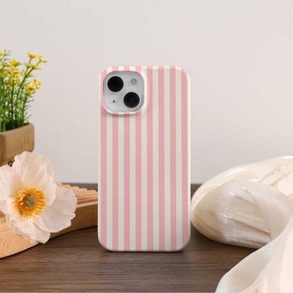 Retro Striped Aesthetic iPhone Case For iPhone 17 16 15 14 13 12 Pro Max Plus Mini iPhone 16e 13 12 11 X XS XR SE Cute Preppy iPhone Cover