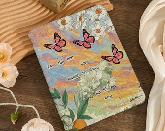 Oil Painting Butterflies iPad Case, iPad Air 4/5 Case iPad 10 10.9" 2022 iPad Pro 12.9" 11" 10.9" 10.2" 9.7 inch iPad mini 6 iPad 2021 Case