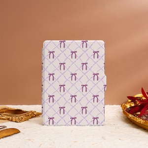 Purple Bow Decor Kindle Case Custom For Kindle Paperwhite 1/2/3 Paperwhite 12th 7", Paperwhite 11th 6.8''  Kindle Colorsoft Kindle 10th Case