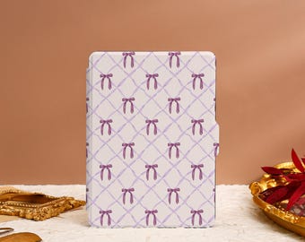 Purple Bow Decor Kindle Case Custom For Kindle Paperwhite 1/2/3 Paperwhite 12th 7", Paperwhite 11th 6.8''  Kindle Colorsoft Kindle 10th Case