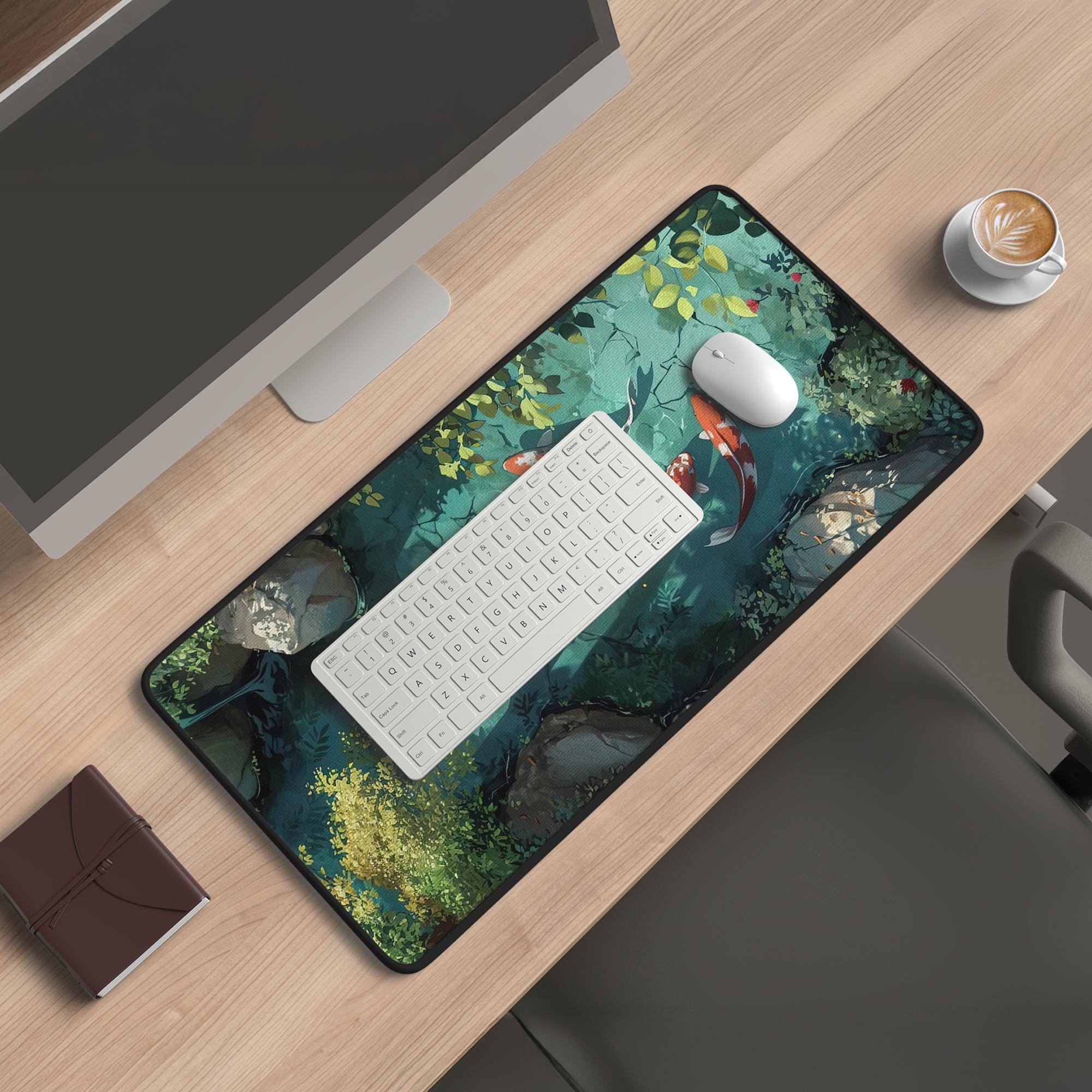 Anime Koi Carp Large Mouse Pad Cute Koi Fish Gaming Desk Mat Japanese Mousepad Xxl Desk Mat Cool Keyboard Mouse Mat Desk Pad Computer Laptop Girl Gam - View #3