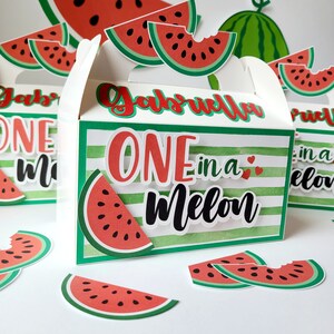 One in a melon, one in a melon gable box, one in a melon birthday, one in a melon theme, one in a melon party favor, party favors, melon