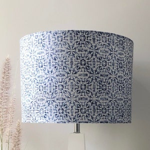 Blue and white lampshade, coastal lampshades, beach house style, coastal hamptons, Drum lamps, Ceiling lampshades, Bedroom table lamp