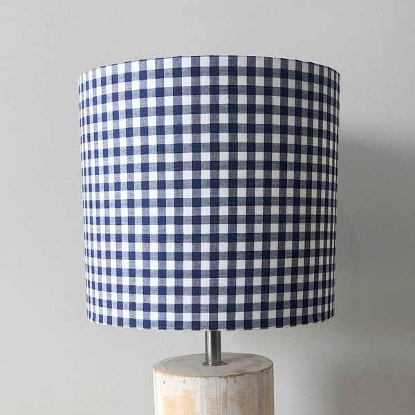 Gingham Blue Lampshade Etsy