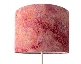 Pink and white lampshade, Pink lampshade, flowery lamp, floral lampshade, Block print, Drum Lampshades, Ceiling lampshade, Floor Lampshade