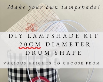 20cm Lampshade making kit, Lampshade DIY, DIY kits, Make your own lamp, Drum Lampshade kit, Lampshade rings, Christmas gifts, 20cm drum lamp