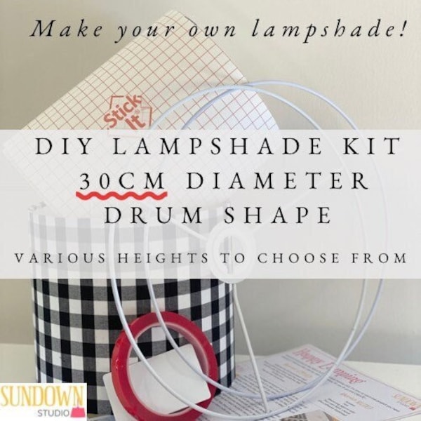 30cm Lampshade making kit, Lampshade DIY, DIY kits, Make your own lamp, Drum Lampshade kit, Lampshade rings, Christmas gifts, 30cm drum lamp