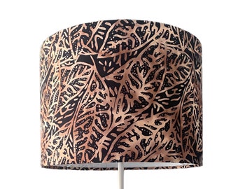 Black lampshade, Drum Lampshades, Ceiling lampshade, floral lampshade, botanical light shade, bedside table lamp, floral lampshade