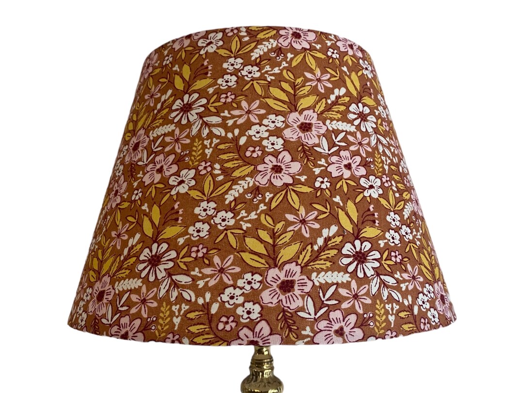 Retro Floral Lampshade, Vintage Floral Light Shades, Flowery Table Lamp ...