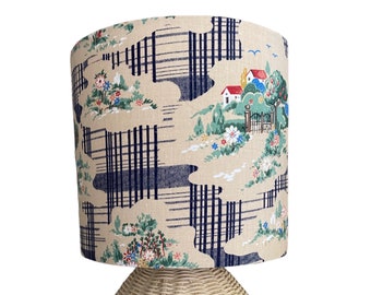 Girls tartan country lampshade, fairytale castle print, floral kids bedroom, boys bedroom, girls bedroom lampshade, native print australiana