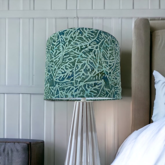 Operitacx Linen Lampshade – Teal Fabric Cover, 7.5"x6.7"x5.1", For Table & Wall Lamps