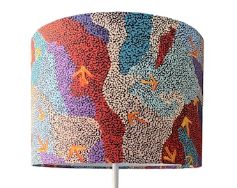 Aboriginal Lampshade, Warlu Mina Mina Dreaming, Indigenous print, Aussie outback bush lampshade,Table lamp shade,Ceiling lamps First Nations