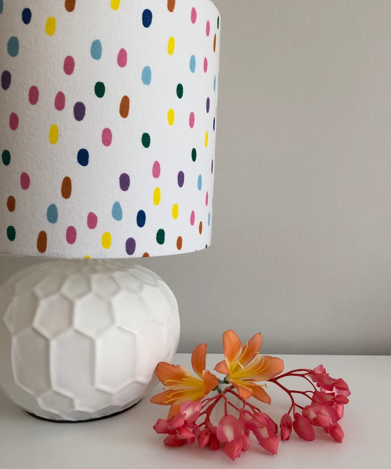 Kids Lampshades, Polka Dot, Nursery Lampshades, Kids Bedroom,bedside