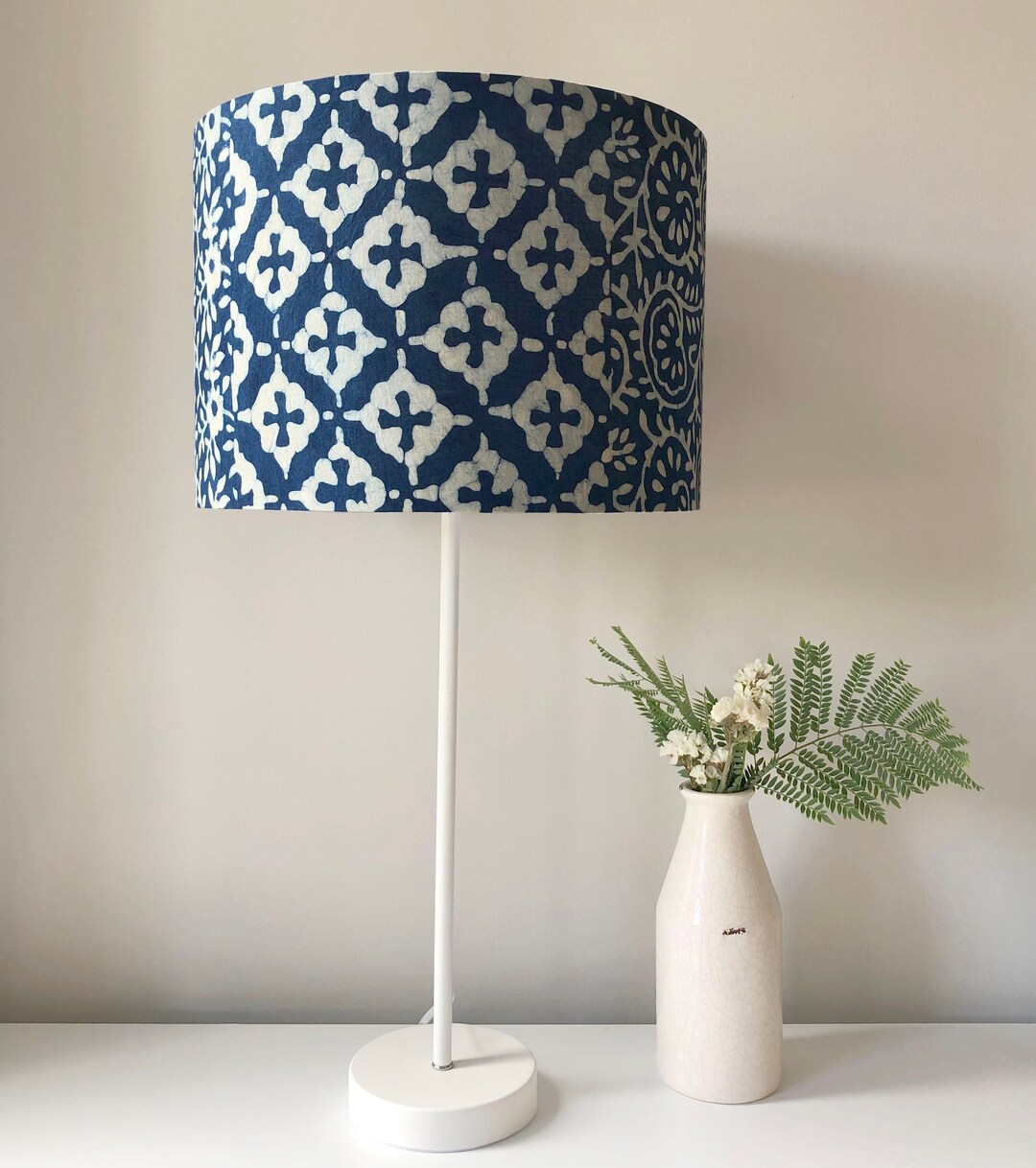 Blockprinted Lampshades Boho Lamps Table Lamp Ceiling Etsy