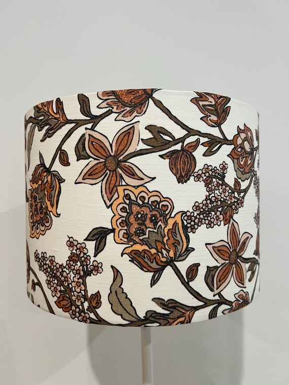 Blockprint floral lampshade, Coastal hamptons, Floral lamps, rose table lampshade, small lampshade for bedside table, Indian soft floral