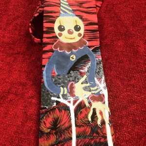 Clown Ties hand painted funky fun ties fashion ties alt fashion maximalist style clothes accessories clown cute style
