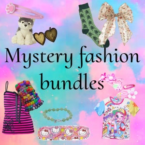 Mystery style bundle (look at all pics) rainbow scene kid alt fashion haul decora kei indie kid alternative emo goth clowncore kandi clothes