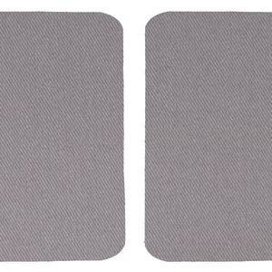 May include: Two grey rectangular fabric patches with a subtle diagonal weave pattern.