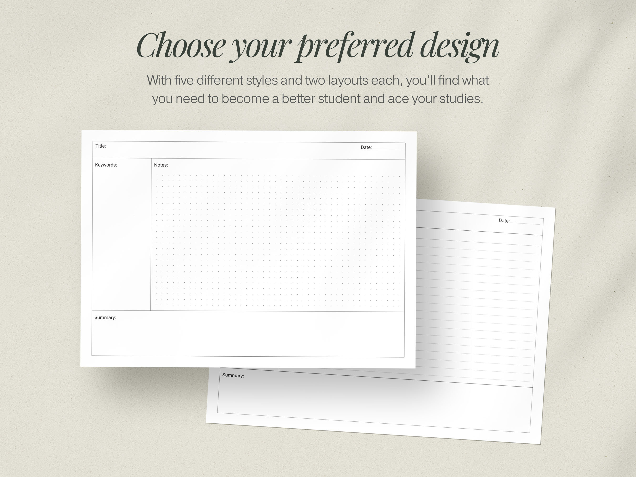 Cornell Notes Printable Landscape, Cornel Method Student Note-taking ...