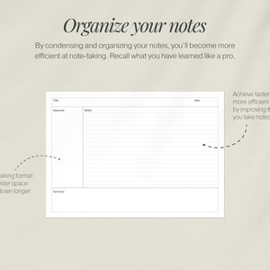 Cornell Notes Printable Landscape, Cornel Method Student Note-taking ...
