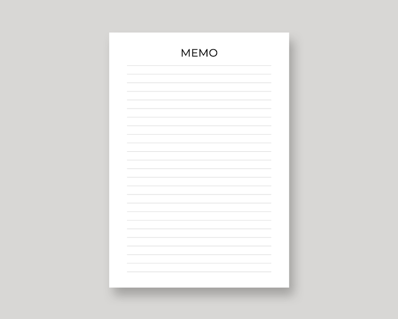 Printable Memo Sheet Simple Notes Paper Printable Easy-to-do - Etsy