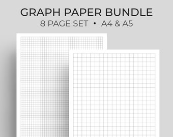 printable graph paper a4 a5 grid paper printable notebook etsy