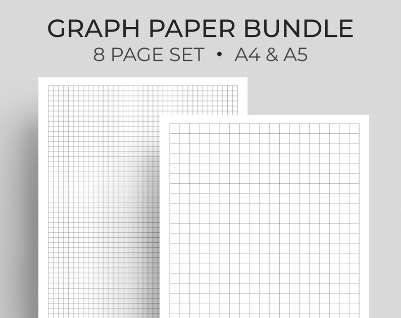 Printable Graph Paper A4 & A5 Grid Paper Printable Notebook Etsy Canada
