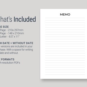Printable Memo Sheet Simple Notes Paper Printable Easy-to-do - Etsy