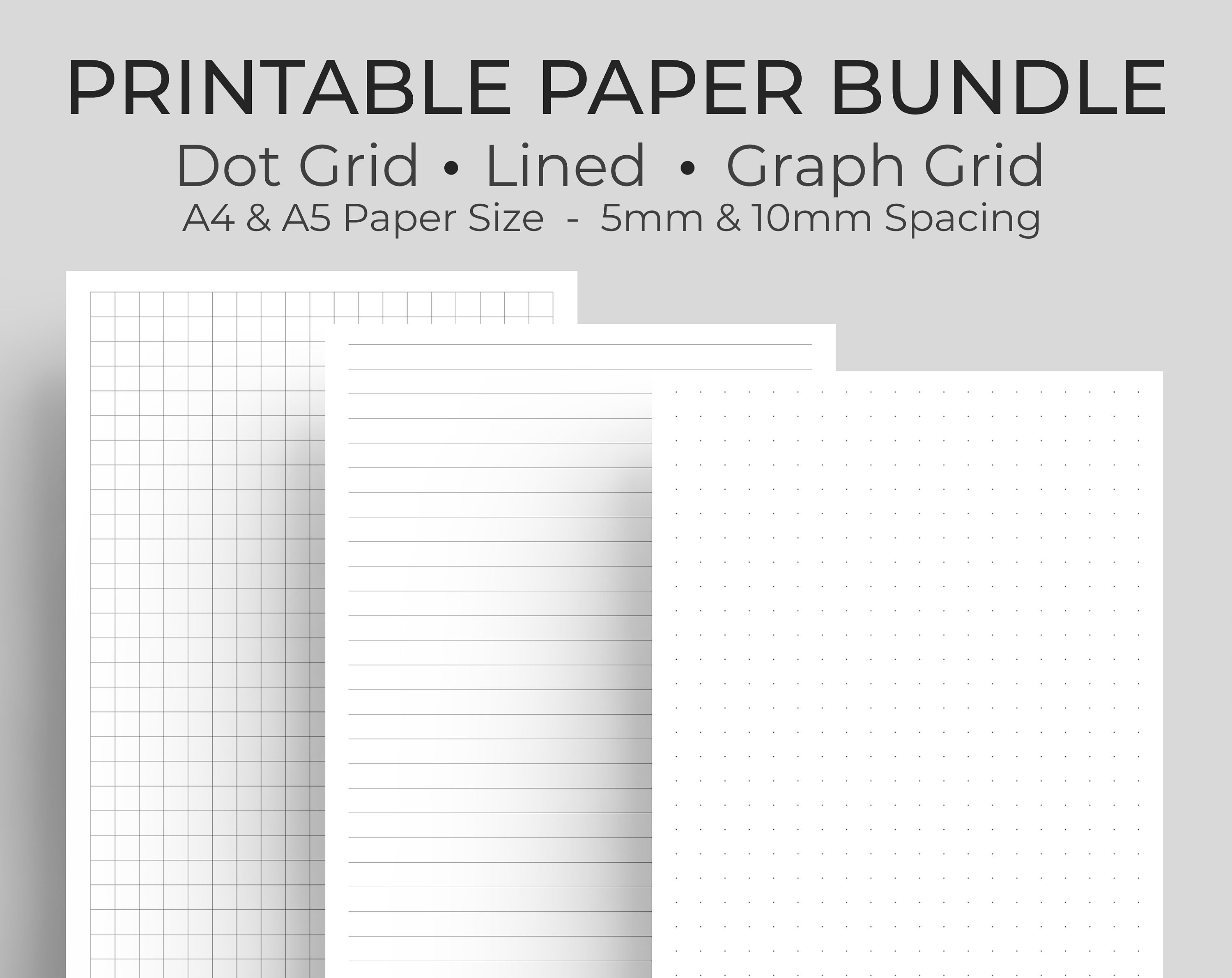 Printable Paper Bundle A4 & A5 Printable Dot Grid Paper Etsy