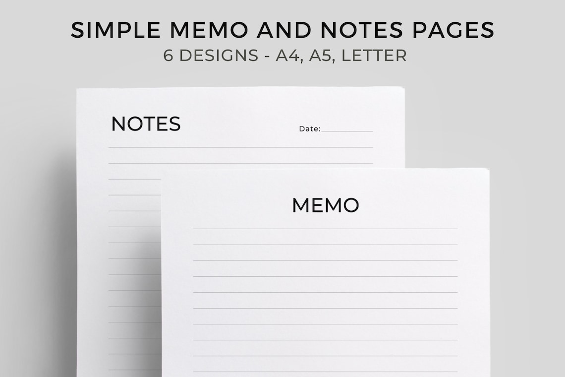 Printable Memo Sheet Simple Notes Paper Printable Easy-to-do | Etsy