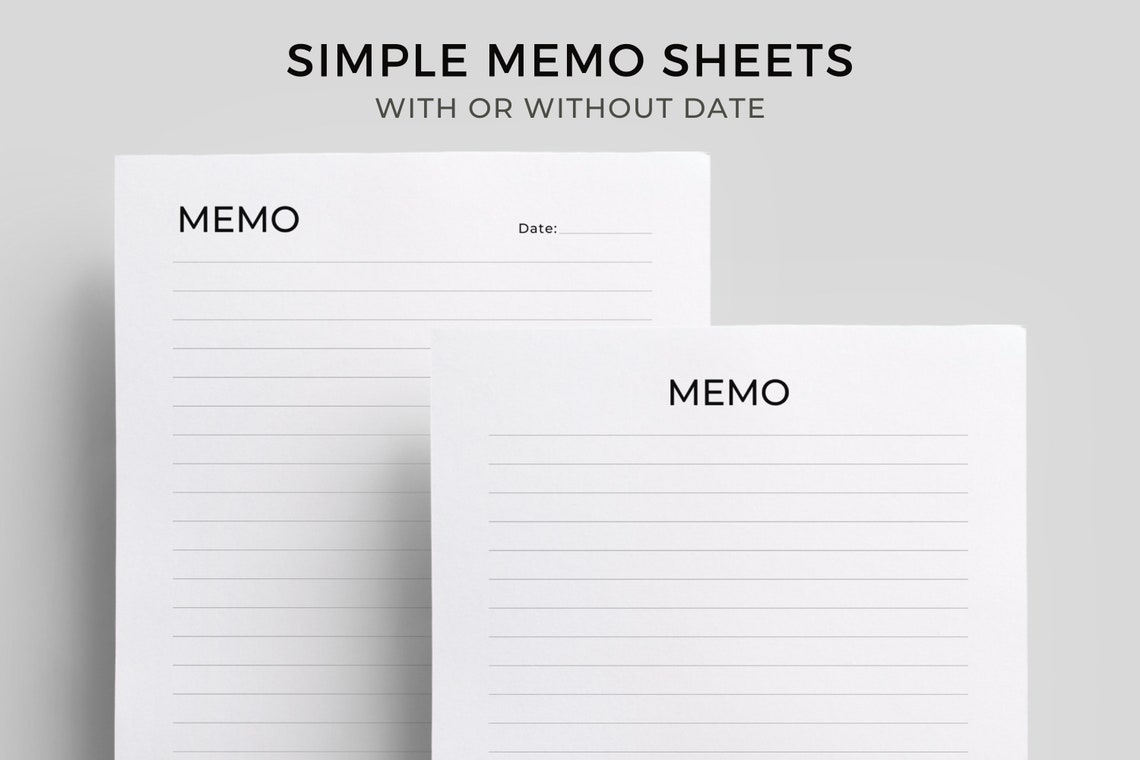Printable Memo Sheet Simple Notes Paper Printable Easy-to-do | Etsy