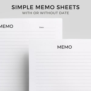 Printable Memo Sheet Simple Notes Paper Printable Easy-to-do | Etsy