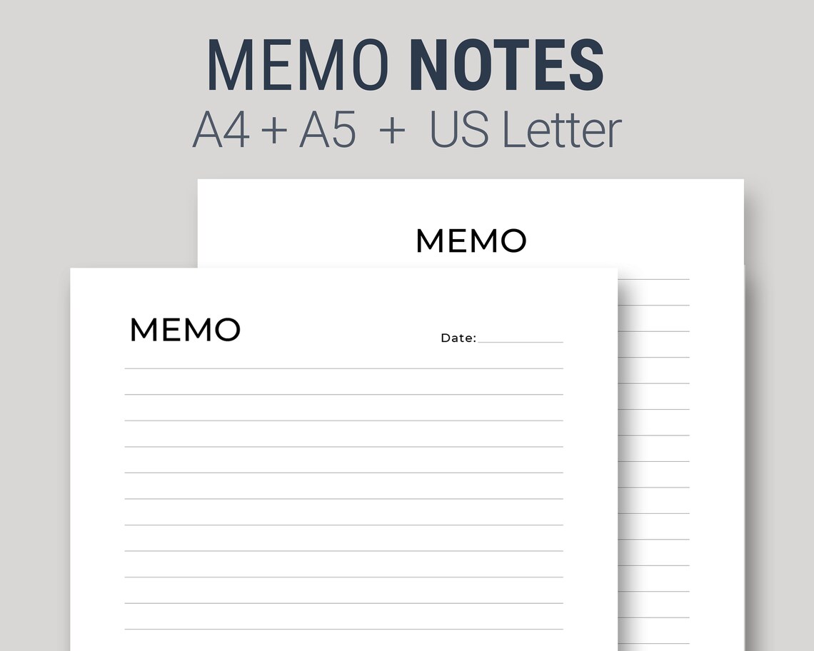Printable Memo Sheet Simple Notes Paper Printable Easy-to-do - Etsy