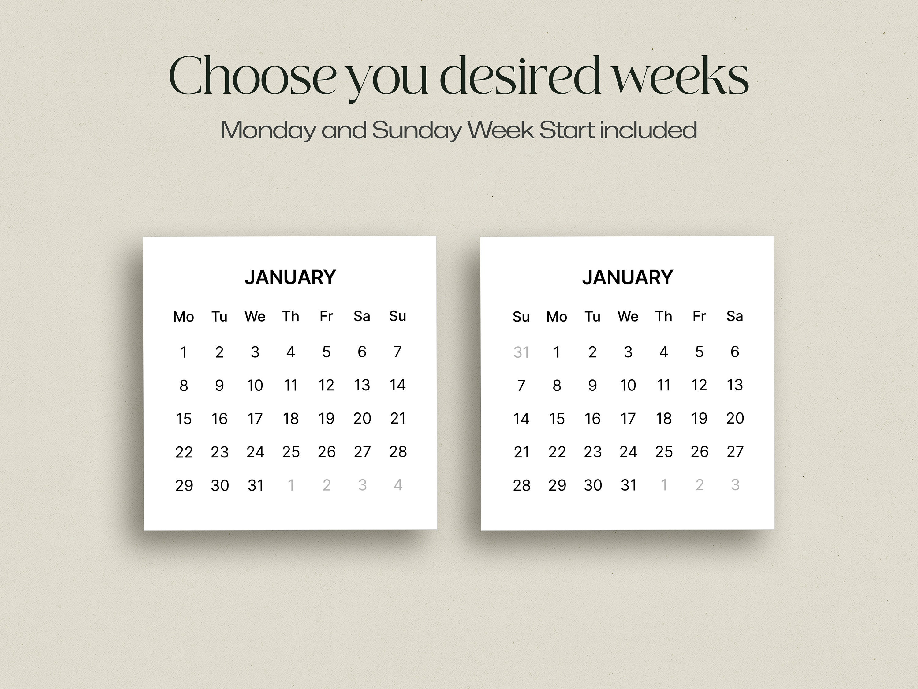 20242025 Mini Calendar Printable, Mini Calendar Cards Monthly Calendar