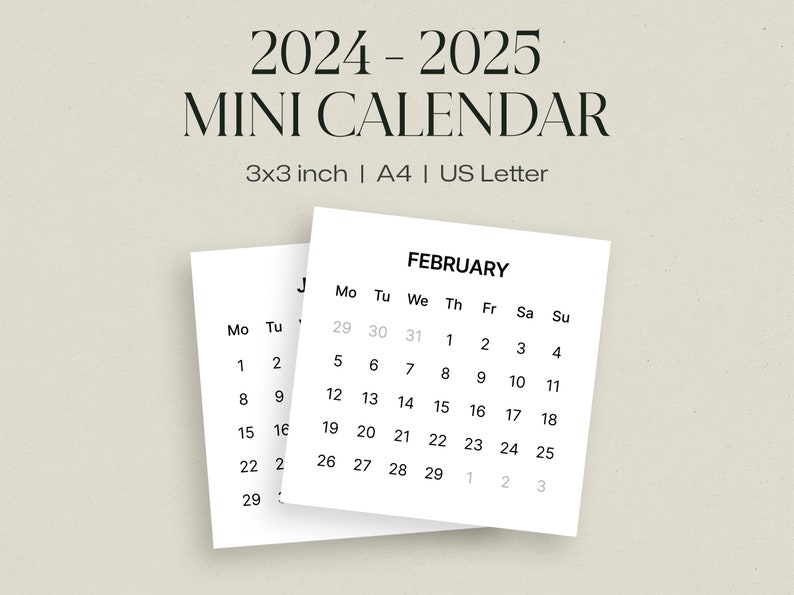 2024 2025 Mini Calendar Printable - Il 794xN.5976237329 91fv