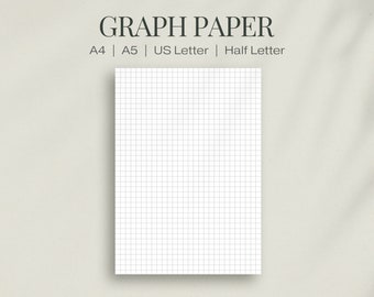 Printable Graph Paper, Isometric Square Grid Paper,  Notebook Pages, Journal Graph Paper, Gridded Drawing Sheet, A4 & US Letter Stationery