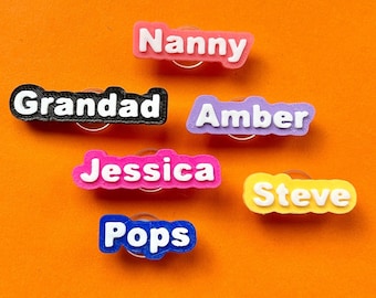 Personalized Name Clog Charms (Set of 2) | Custom 3D Printed Shoe Accessories