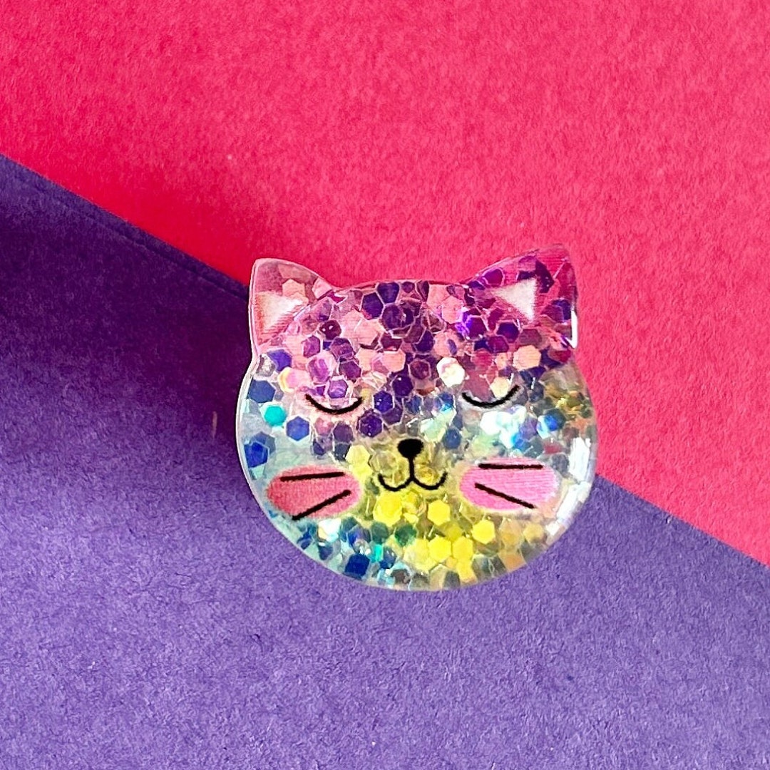 3D Cat Face Resin Sparkly Croc Like Shoe Charm Accessory - Etsy