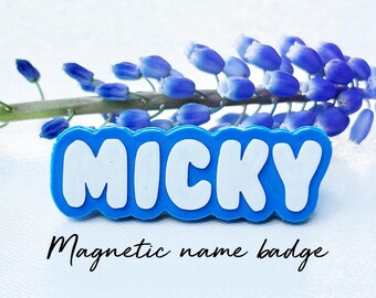 Placa de identificación magnética personalizada impresa en 3D / Etiqueta de personal personalizada