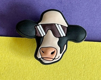 Cow with Sunglasses Shoe Charm | Clog Decoration