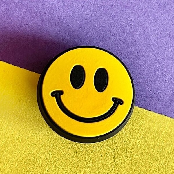 Smiley Face Croc Like Shoe Charm accessory - shoe decoration